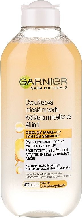 Two-Phase Micellar Water 3 in 1 - Garnier Skin Naturals All in 1 Micellar Cleansing Water in Oil — photo N2