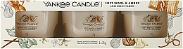 Set - Yankee Candle Soft Wool & Amber (candle/3x37g) — photo N1