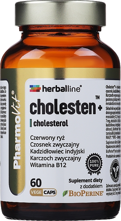 Dietary Supplement for Proper Cholesterol Levels, 60pcs - Pharmovit Herballine — photo N1