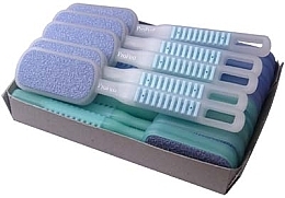 Foot Grate Set 'ProPed', 15 pieces, white and blue - Erlinda Solingen Refill Display Ceramic Pumice Stone — photo N1