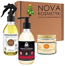 Fragrances, Perfumes, Cosmetics Magic Glow Pack - Nova Kosmetyki Manufaktura (b/oil/250ml + sh/gel/250ml + candle/1pcs) 