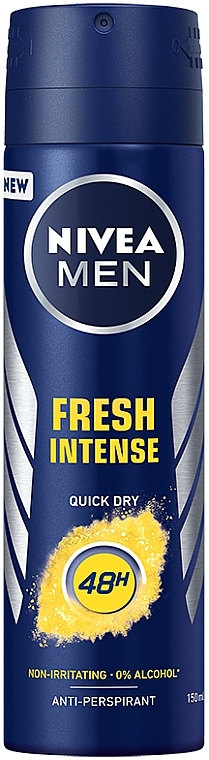 Men Antiperspirant Spray - Nivea Men Fresh Intense Anti-Perspirant Spray 48H — photo N1