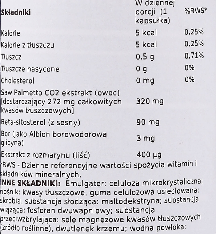 Dietary Supplement "Healthy Prostate Function" - Life Extension PalmettoGuard Saw Palmetto with Beta-Sitosterol — photo N3