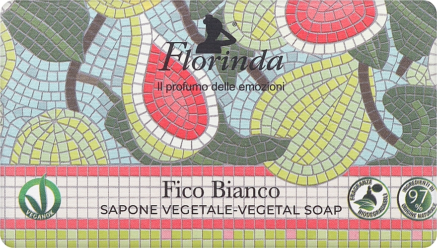 Natural Soap with White Fig Scent - Florinda Mosaici Italiani Vegetal Soap — photo N1