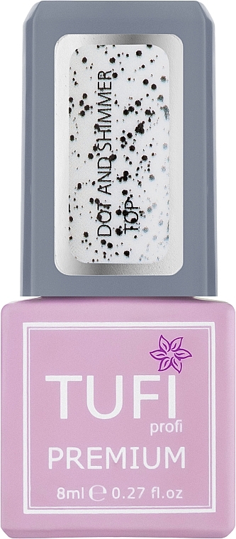 Shimmer & Fine Crumb Top Coat - Tufi Profi Premium Dot And Shimmer Top — photo N1