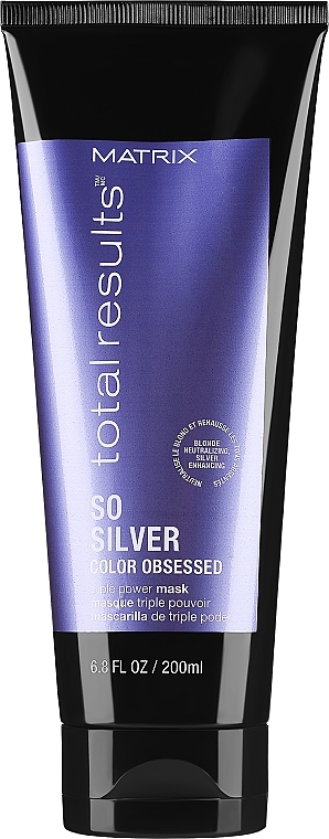 Light Hair Color Preserving Mask - Matrix Total Results Color Obsessed So Silver Triple Power Mask — photo N3
