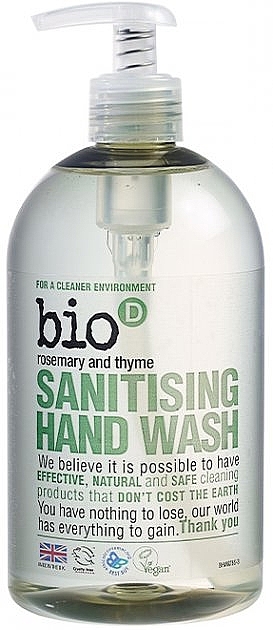 Antibacterial Rosemary & Thyme Liquid Soap - Bio-D Rosemary & Thyme Sanitising Hand Wash — photo N1