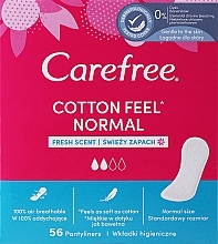 Hygienic Daily Pads with Fresh Scent, 56 pcs - Carefree Cotton Fresh — photo N1