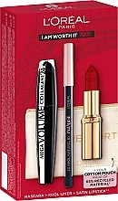 Fragrances, Perfumes, Cosmetics Set - L'Oreal Paris I Am Worth It Red Set (mascara/9ml + e/liner/1.2g + lipstick/4.5ml)