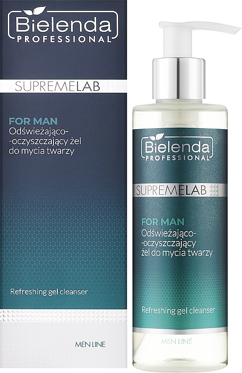 Refreshing Face Cleansing Gel for Men - Bielenda Professional SupremeLab For Men Refreshing Gel Cleanser — photo N2