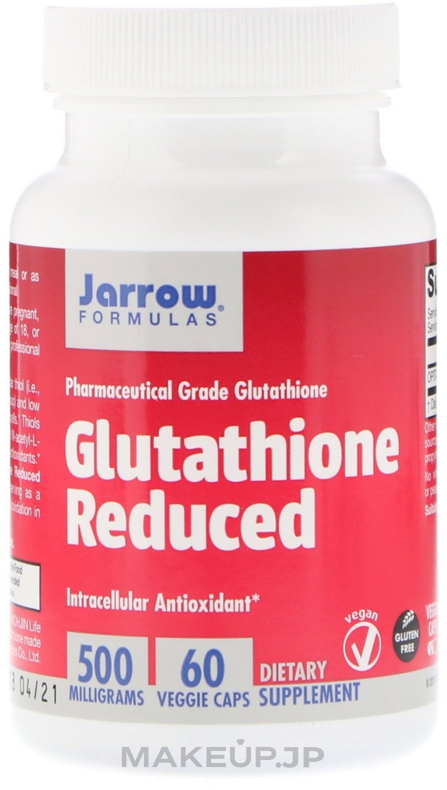 Dietary Supplement - Jarrow Formulas Glutathione Reduced 500mg — photo 60 ЊВ.