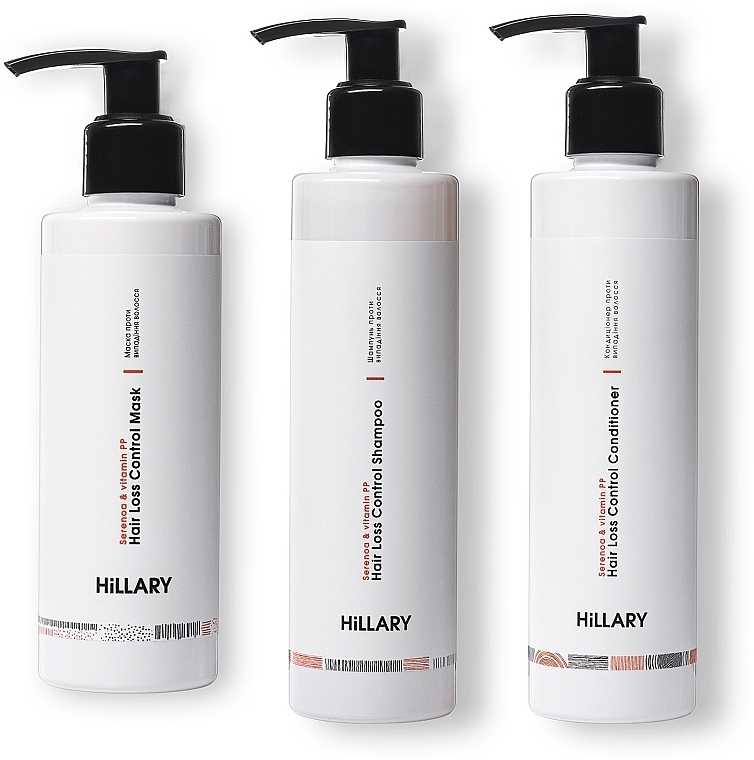 Set "Anti Hair Loss Complex" - Hillary Serenoa Vitamin PP Hair Loss Control (cond/250ml + shamp/250ml + h/mask/200m)  — photo N8