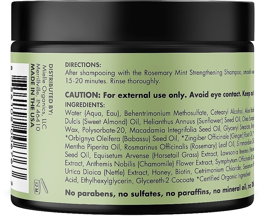 Strengthening Hair Mask - Mielle Organics Rosemary Mint Strengthening Hair Mask — photo N2