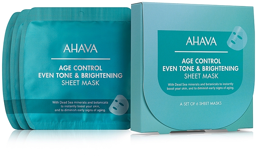 Even Skin Tone Face Mask - Ahava Time To Smooth Age Control Even Tone & Brightening Sheet Mask — photo N2