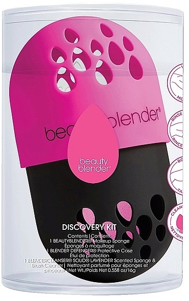 Set - Beautyblender Discovery Kit (sponge/1pcs + soap/16g + case) — photo N2