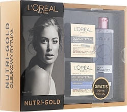 Fragrances, Perfumes, Cosmetics Set - L'Oreal Paris Nutri Gold (cr/50ml + cr/50ml + water/400ml)