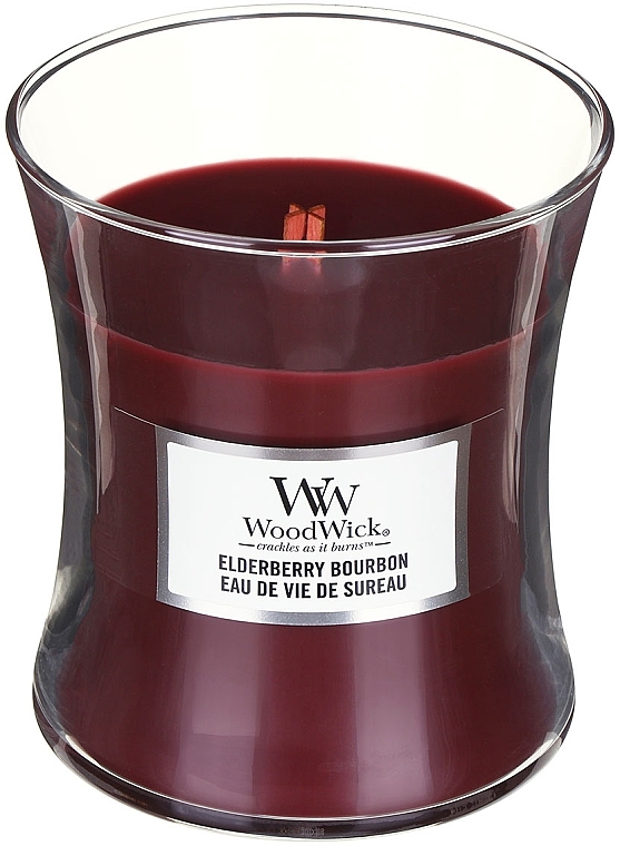Scented Candle with Bourbon, Fruits & Wood Scent - Woodwick Ellipse Elderberry Bourbon — photo N3