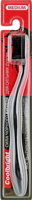 Toothbrush "Power of Black Coal", black - Coolbright Medium — photo N2