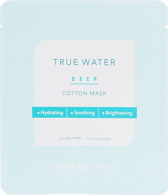 Moisturizing Sheet Mask - Thank You Farmer True Water Deep Cotton Mask — photo N4