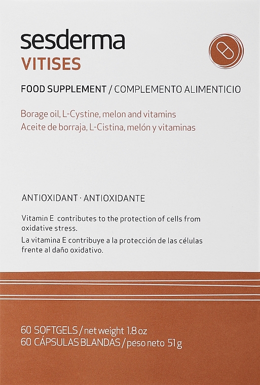 Anti-Pigmentation Dietary Supplement - SesDerma Laboratories Vitises 60 Capsules — photo N1