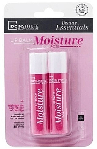 Moisturizing Lip Balm Set 'Moisture Rose' - IDC Institute Moisture Rose Lip Balm Duo — photo N1