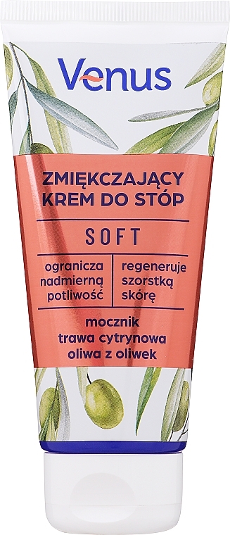 Softening Foot Cream 'Urea, Olive Oil & Lemongrass' - Venus Softening Foot Cream — photo N1