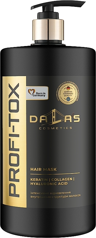 Keratin, Collagen & Hyaluronic Acid Hair Mask - Dalas Cosmetics Profi-Tox Hair Mask — photo N1