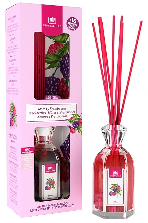 Reed Diffuser "Blackberry & Raspberry" - Cristalinas Reed Diffuser — photo N4