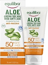 Fragrances, Perfumes, Cosmetics Face Sun Cream - Equilibra Aloe Anti-Aging Sun Face Cream SPF 50+