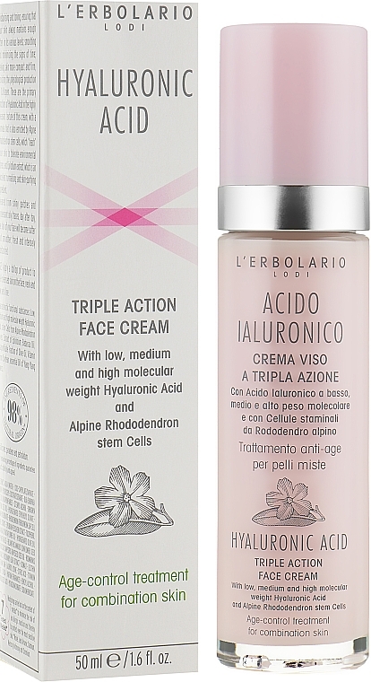 Hyaluronic Acid Face Cream for Combination Skin - L'Erbolario Acido Ialuronico Crema Viso a Tripla Azione — photo N2