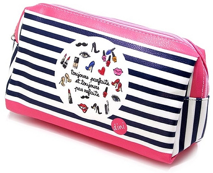 Striped Cosmetic Bag 'Black Strip', d-210 - Dini — photo N3