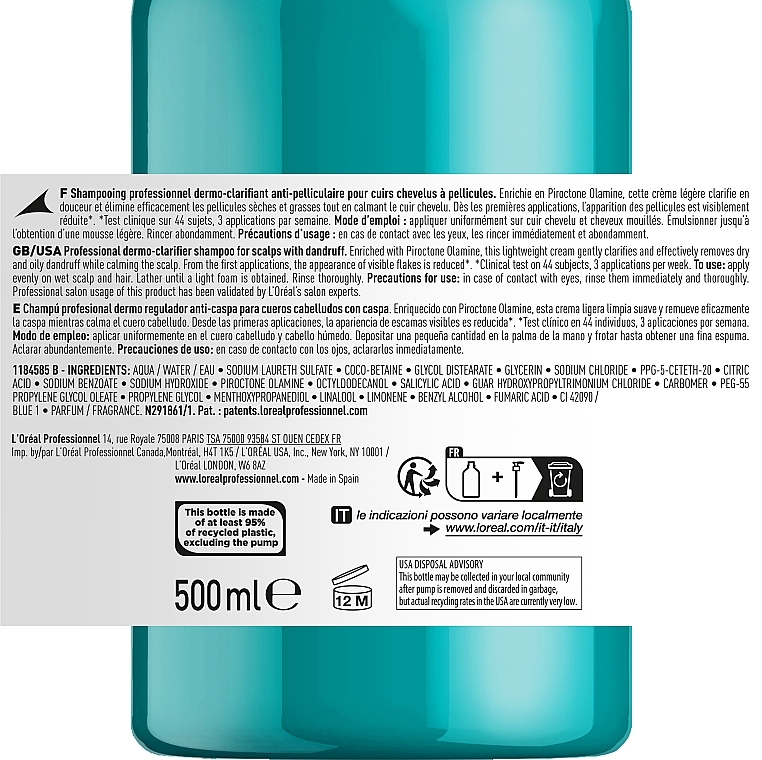 Anti-Dandruff Shampoo - L'Oreal Professionnel Scalp Advanced Anti Dandruff Shampoo — photo N4