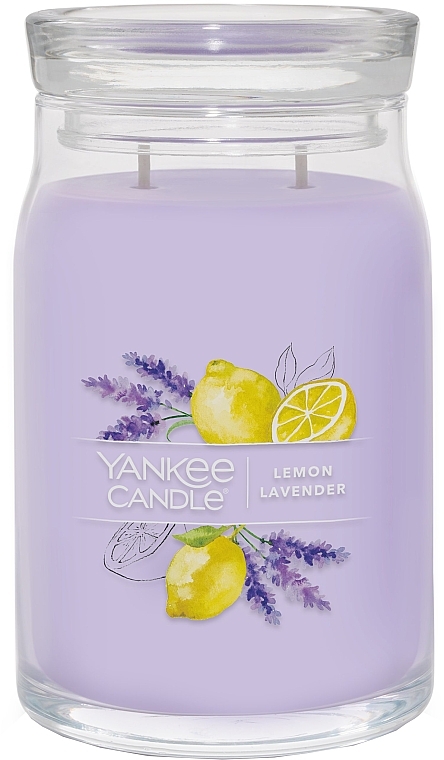 Scented Candle in Jar 'Lemon & Lavender', 2 wicks - Yankee Candle Lemon Lavender — photo N2