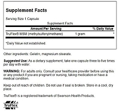 Dietary Supplement 'Sulfur for Joints' 1000mg - Swanson Msm Dietary Supplement — photo N3