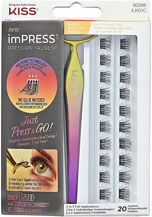 False Lash Kit - Kiss ImPress Press on Falsies Kit — photo N1