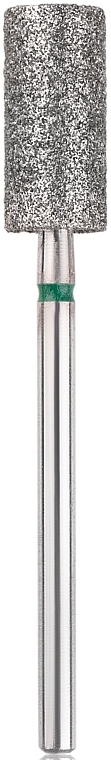 Diamond Nail File Drill Bit, cylinder, L-13,0 mm, 6.0 mm, green - Head The Beauty Tools — photo N3