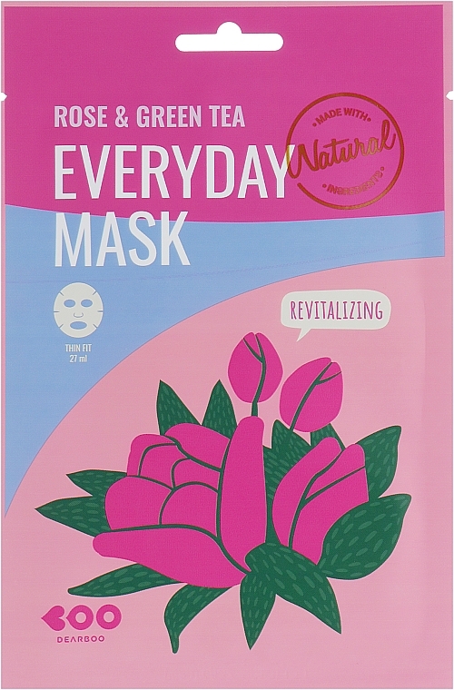 Rose & Green Tea Face Mask - Dearboo Everyday Mask Rose & Green Tea — photo N1