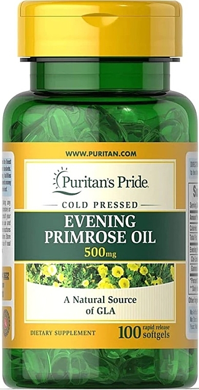 Evening Primrose Oil & GLA Dietary Supplement - Puritan's Pride Evening Primrose Oil 500mg with GLA — photo N1