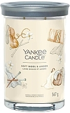 Scented Candle in Glass 'Soft Wool & Amber', 2 wicks - Yankee Candle Soft Wool & Amber Singnature — photo N1