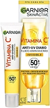 Fragrances, Perfumes, Cosmetics Vitamin C Day Sunscreen Fluid - Garnier SkinActive Invisible Anti-Spot With Vitamin C SPF 50+