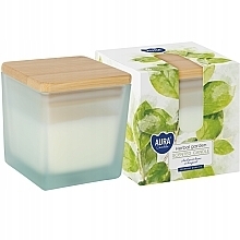 Scented Candle in Matte Glass 'Herb Garden' - Bispol Aura Scented Candle Herbal Garden — photo N1