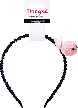 Fragrances, Perfumes, Cosmetics Hair Hoop, FA-5629, black with pink decoration - Donegal