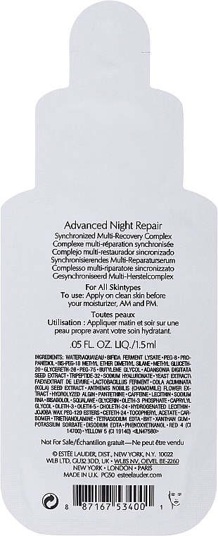 GIFT! Rejuvenating Face Serum - Estee Lauder Advanced Night Repair Synchronized Multi-Recovery Complex — photo N9