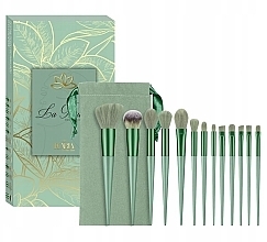 Fragrances, Perfumes, Cosmetics Makeup Brush Set, 13 pcs, green - Ecarla