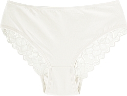 Women Cotton Panties with Lace Back, ivory - Moraj — photo N1