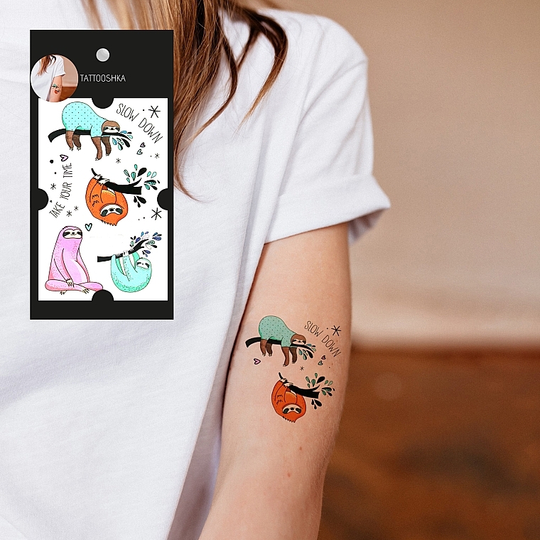 Temporary Tattoo "Sloths" - Tattooshka — photo N4