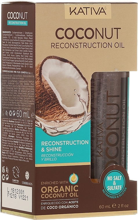 Repair Hair Oil - Kativa Coconut Reconstruction Oil — photo N2