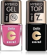 Fragrances, Perfumes, Cosmetics Set - Delia Cosmetics Hybrid Gel Set (nail/gel/11ml + top/gel/11ml)