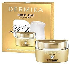 Fragrances, Perfumes, Cosmetics Set - Dermika Gold 24k 55+ (cream/50ml + candle)