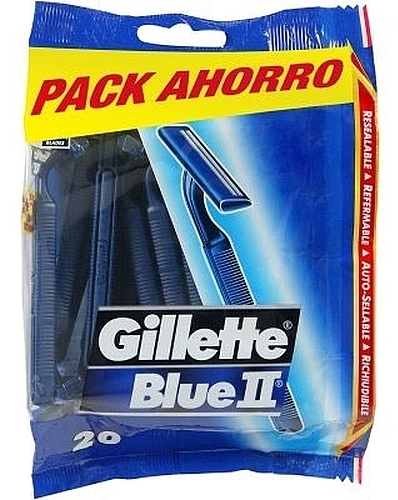 Disposable Shaving Razor Set, 20pcs - Gillette Blue II — photo N2